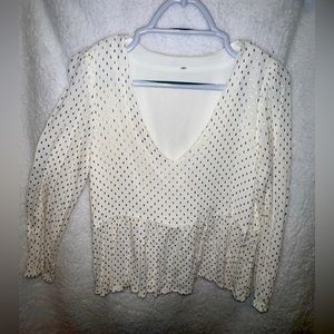 White babydoll top with gold designs